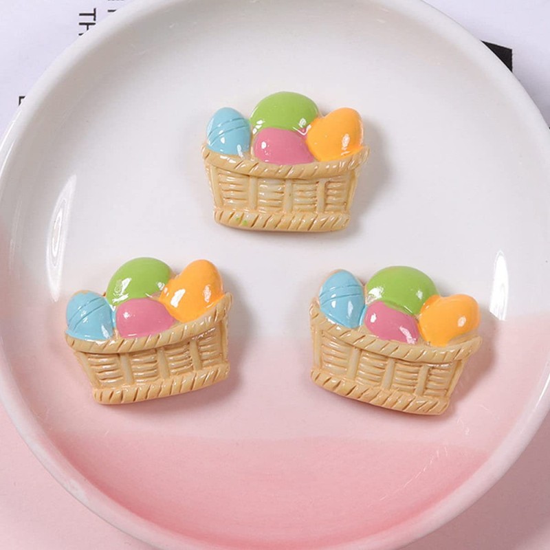 Kisangel 3sets Easter Bunny Eggs Basket Ornament Set DIY Decor