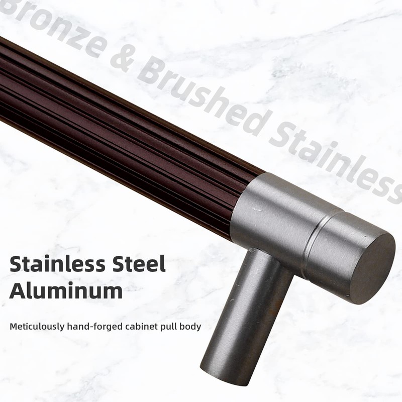 TRUSTMI Cabinet Pulls 10 Packs 4-Inch Hole Center Splined Solid