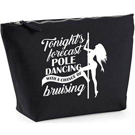 Hippowarehouse Tonights forecast pole dancing with a chance of bruising printed make up cosmetic wash bag 18x19x9cm