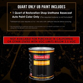 Restoration Shop - Teal Green Metallic Urethane Basecoat Auto Paint - Quart Paint Color Only - Professional High Gloss Automotive, Car, Truck Refinish Coating