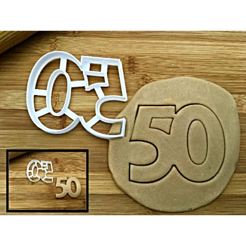 Sweet Prints Inc Number 50 Cookie Cutter - Dishwasher Safe