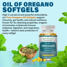 Oil of Oregano Softgel Capsules,Pure Oregano Oil Liquid Filled Softgels,Organic Oregano High Carvacrol & Thymoquinone Herbal Blend for Immune Support Digestive Health,Vegan,Non GMO,2 Month Supply