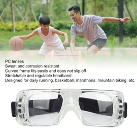 Topyond Sports Glasses, Basketball Glasses, Freely Adjustable Design, Curved Frame, Impact-Resistant PC Material, Protective Basketball Glasses for Children (White)