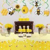 PHOGARY 3 Pack Bee Tablecloth Bumblebee Plastic Tablecloths, Disposable Tablecloth,