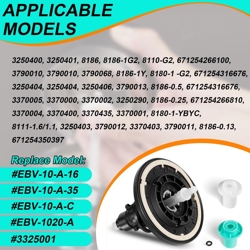 EBV-1020-A Flex-Tube Diaphragm Assembly for Sloan ECOS/G2/Optima Plus/Solis 1.6 &