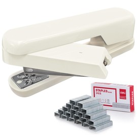 EZWORK Swing-Arm Swivel Stapler, 20 Sheets Capacity, 360 Degree Rotate Desk Staplers for Booklet or Book Binding, White