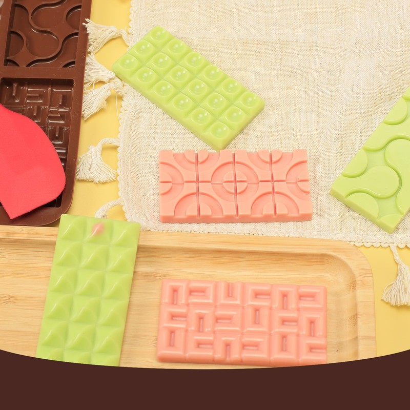 PiiiinkHot Thin Silicone Chocolate Bar Mold | 2-Pack 6-Cavity Break-Apart