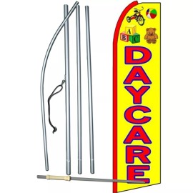 NeoPlex Day Care Flag with Flag Pole and Spike