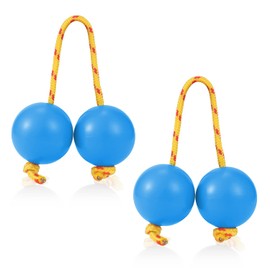 TOYMIS 2 Pairs of Aslatuas Rhythmic Ball, Kashaka Shaker Instrument Classical African Shaker Rattle Hand Percussion for Kids Adults Weddings Parties Musical Class (Blue) (Z11060)