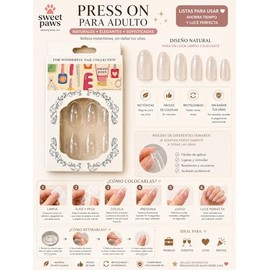 SweetPaws Uñas Press On Uñas Francesas estilo Hailey Bieber Hechas a Mano para Mujer | Decoración Artesanal Diseños Únicos | Uñas Postizas Reutilizabl