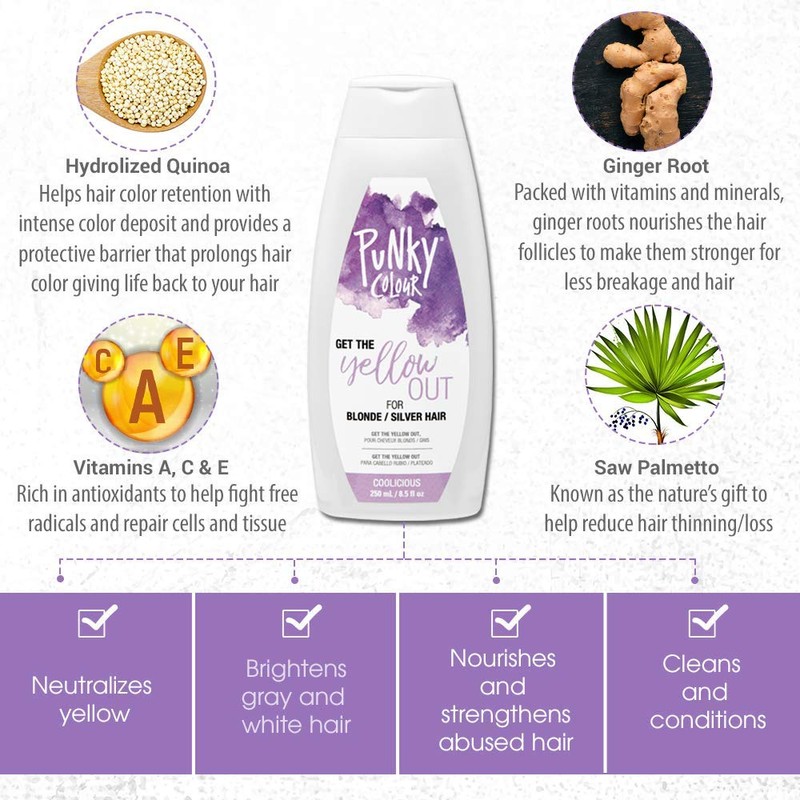 Punky 3-en-1 Color Deposting Shampoo & Acondicionador, Tóner morado Coolicious,