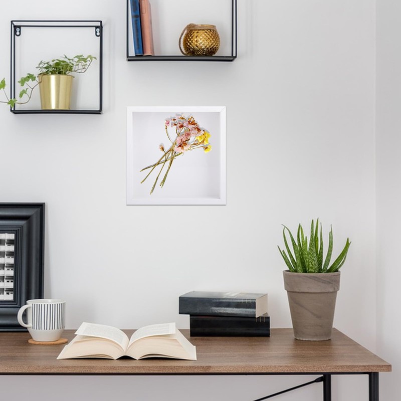 ASelected 3D Shadow Box Frame, White 8x8 inch Picture Frame