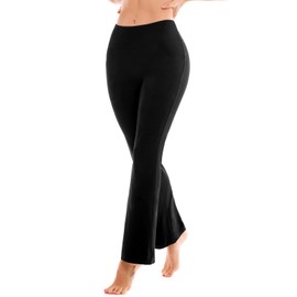 SINOPHANT Flare Leggings for Women with Pockets,High Waisted Tummy Control Bootcut Yoga Pants for Women Soft Bell Bottoms Black XXL