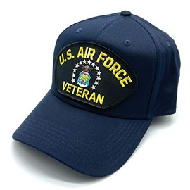 Infinite Hats US Air Force Veteran Patch Adjustable Baseball Cap (Navy)