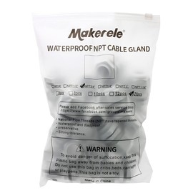 MAKERELE Nylon Waterproof Cable Gland Strain Relief IP68 Plastic Grey Cable Gland Joints with Gaskets