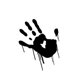 Dripping Hand Paint Blood 6" Vinyl Sticker Car Decal (6" Black)