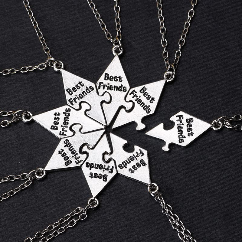 Yocoyee Multi Puzzles Best Friends Forever Necklaces Engraved Heart BFF