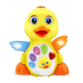 Dancing Duck w/Lights and Music – Toddler Learning Duck Toy Plays 7 Happy Tunes, 3 Sound Effects, Waddles and Dances – Baby Musical Toys for Toddlers 18+ Months Old