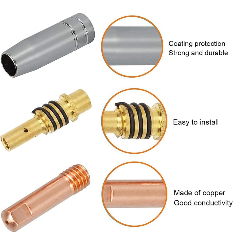 MB15 15AK Contact Tips 0.03"/0.8mm M6 & Tips Holder Diffuser