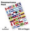 28 Country Flags Set on 2 DIN A4 Sheets Each