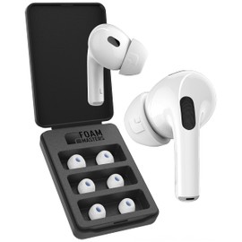 Foam Masters Memory Foam Ear Tips for AirPods Pro 1st & 2nd Gen | 3 Pairs | Newest Version 4.0 - Black Magic | Comfortable | Secure | Better Noise Cancellation | Replacement Buds (Small, White)