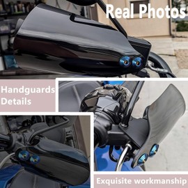 RUNNING PANTHER Handlebar Handguards Shield Bracket Protector for Harley Touring Road Glide, Softail Street Bob FXBB/114 FXBBS/Low Rider ST 117 FXLRST/Deluxe FLDE/Heritage Classic 2018-2023 (Yellow)