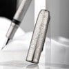 Hongdian 100 Piston Fountain Pen Silver Steel, Iridium Medium Nib