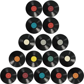 16 Discos de Vinilo Decorativos Resistentes para Pared, Ideales para Cafeterías, Bares y Salones Ambiente Vintage