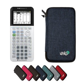 Calcuso TI-83Premium CE Graphing Calculator + WYNGS Protective Case Blue
