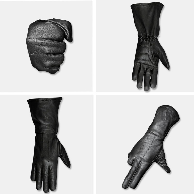 Hugger Windstopper Motorcycle Black Gauntlet Gloves Unlined Cold/Wind Resistant (XXX-Large)