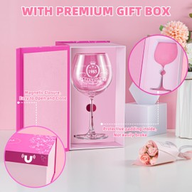 40th Birthday Gifts for Women,1985 40th Birthday Wine Glasses for Women,40th Birthday Gifts for Her,40th Birthday Decorations for Women,40th Years Old Birthday Gift Idea for Women,Wife,Mom,Sister