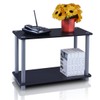 Furinno Turn-N 2-Tier No Tools Tube Shelf/End Table, Single, Black/Grey