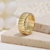 PLOMFOV 14K Gold Plated Chunky Statement Rings Stackable Wide Chunky
