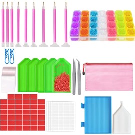 FLOVAZO Kit de Accesorios para Pintura de Diamantes 117 Piezas, Herramientas Completa para Manualidades 5D DIY, Incluye Puntas de Cruz, Ideal para Proyectos Creativos y Decoración Personalizada