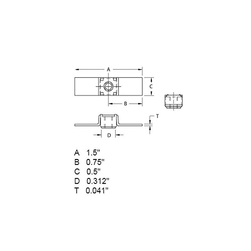 10 Pack 10-32 Floating Cage Nut - Weld Nuts with
