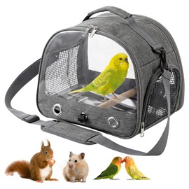 Vogel-Tragetasche, Transporttasche Für Kleine Vögel, Faltbarer Vogel-Reisekäfig, Papageien-Trage-Reisetasche Für Papageien, Sittiche, Kleintiere Für Reisen, Wandern, Camping (Grau)