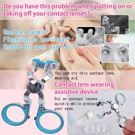 Haojiaho Contact Lens Applicator Tool, Color Contact Lenses Wearing Aids, Portable Eye Opener for Easier Apply/Remove Contact Lens, Travel Size, Green