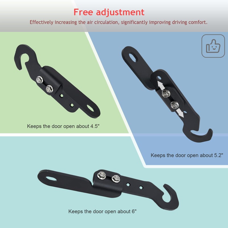 Teurroie Adjustable Easy Door Latches Booster Vent Extender for UTV