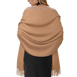 Darller Winter Scarf for Women Pashmina Shawls and Wraps for Evening Dresses Wedding Party Bridesmaid Warm Long Scarves Shawl, Camel