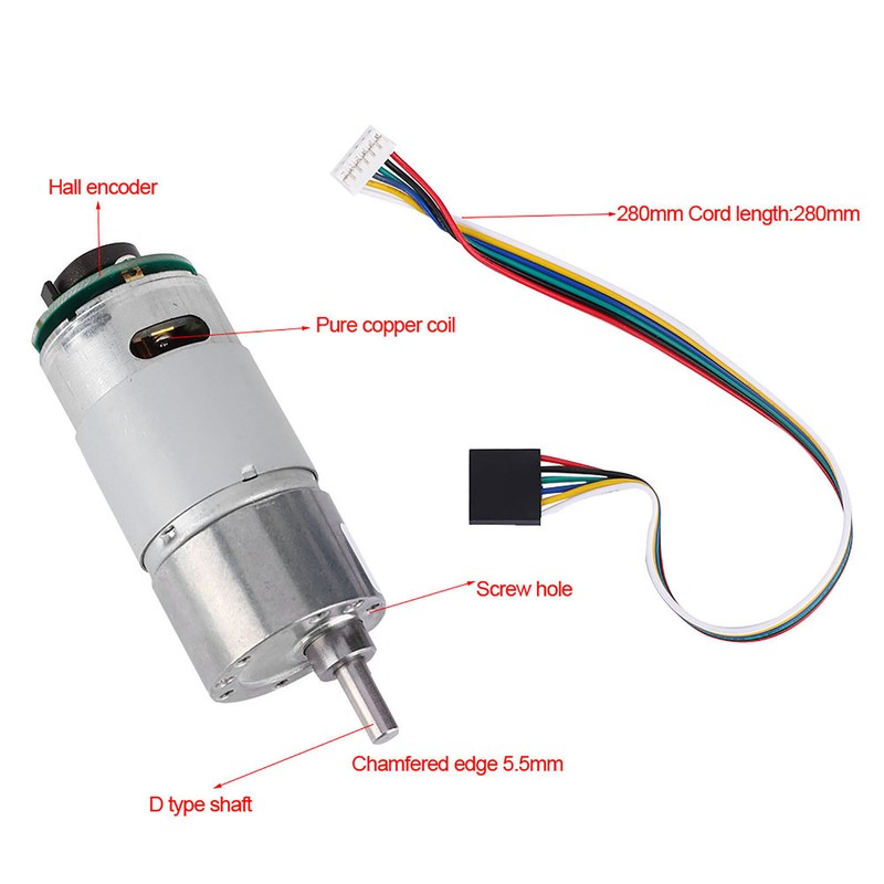 Large Torsion Gear Motor with Encoder 12/24V Power Speed Reduction