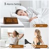 JALL Digital Alarm Clock, with Wooden Electronic LED Time Display,