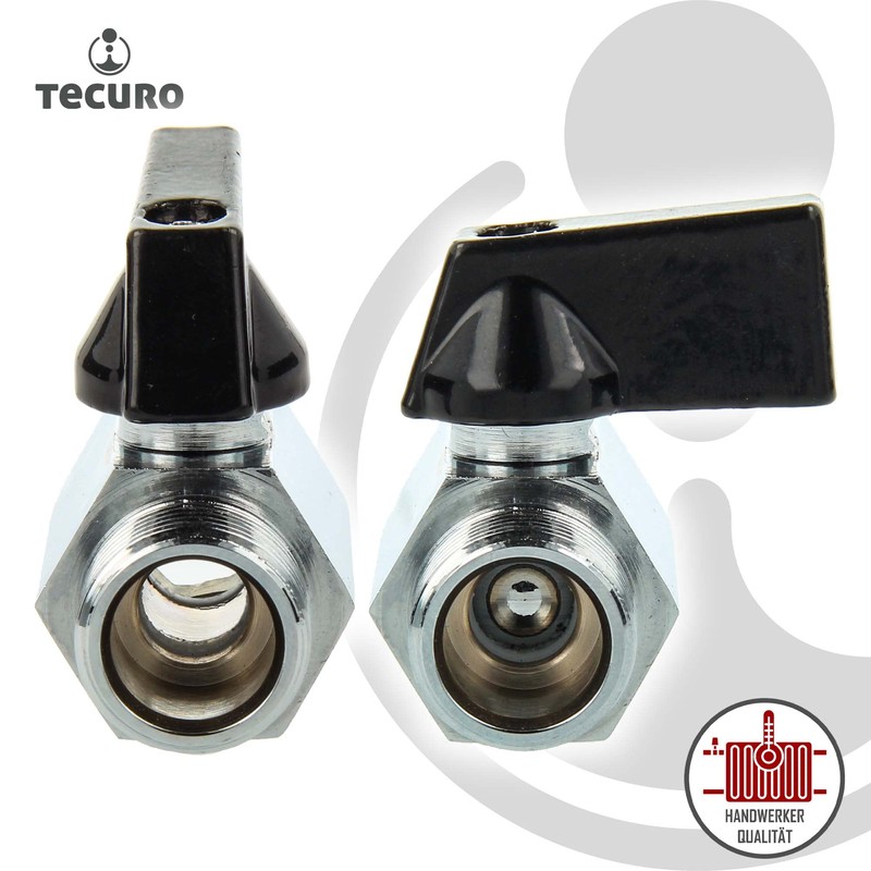 tecuro Mini Ball Valve 1/2 Inch, Female x Male Thread,