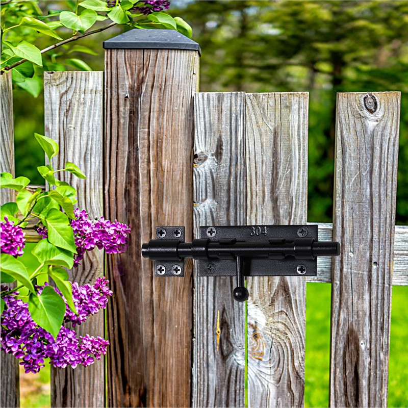 Barrel Bolt Latch Slide Bolt Latch Hardware 6.3 Inch Black