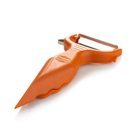 Börner Vegetable Peeler (6-in-1) • Garnishing Peeler with Grater • Multifunctional Peeler for Fruits & Vegetables • Fruit Peeler, Universal Peeler, Potato Peeler • Color: Orange