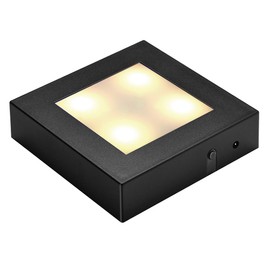 ZRENJHUS LED Light Base Display Base Stand Colorful Lighted Square Stand Display Plate for Glass Art Holiday Party Decor Crystal Ornament Black Display Stand Flat