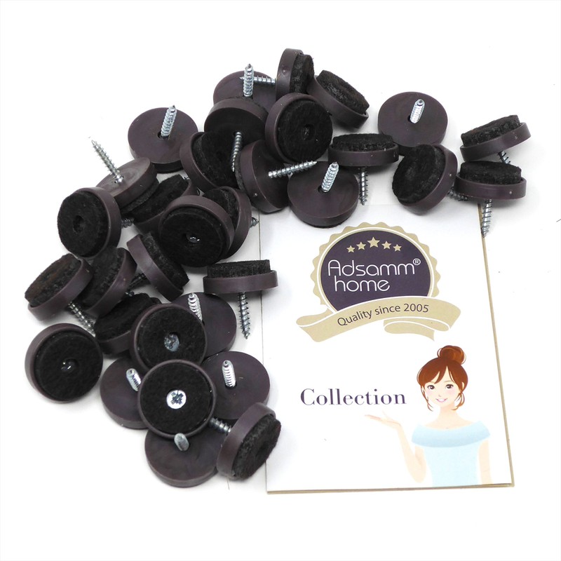 Adsamm® 32 x Felt-pads with screws | Ø 0,94'' (Ø