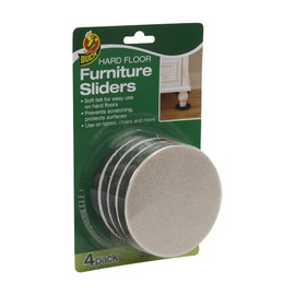 Duck Brand Felt Furniture Sliders for Hard Floors, 3.5 Inch Width, 4 pack,Brown