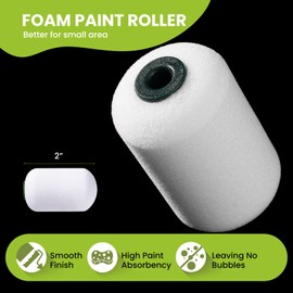 YiBaiBrush Foam Paint Roller, 12 Pack 2 Inch Paint Roller, Small Foam Paint Rollers, Mini Foam Paint Roller 2 Inch, Mini Rollers for Painting Small and Hard to Reach Spaces
