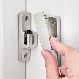 INIRET 2 Packs Silvery 90/180 Degree Flip Latch - Heavy-Duty Lock Bolt for Gate, Barn, Garden, Fence, Shed, and Window Applications(Luminous)