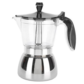 6 Cups Stainless Steel Coffee Pot Italian Octagonal Household Brewing Coffee Moka Pot